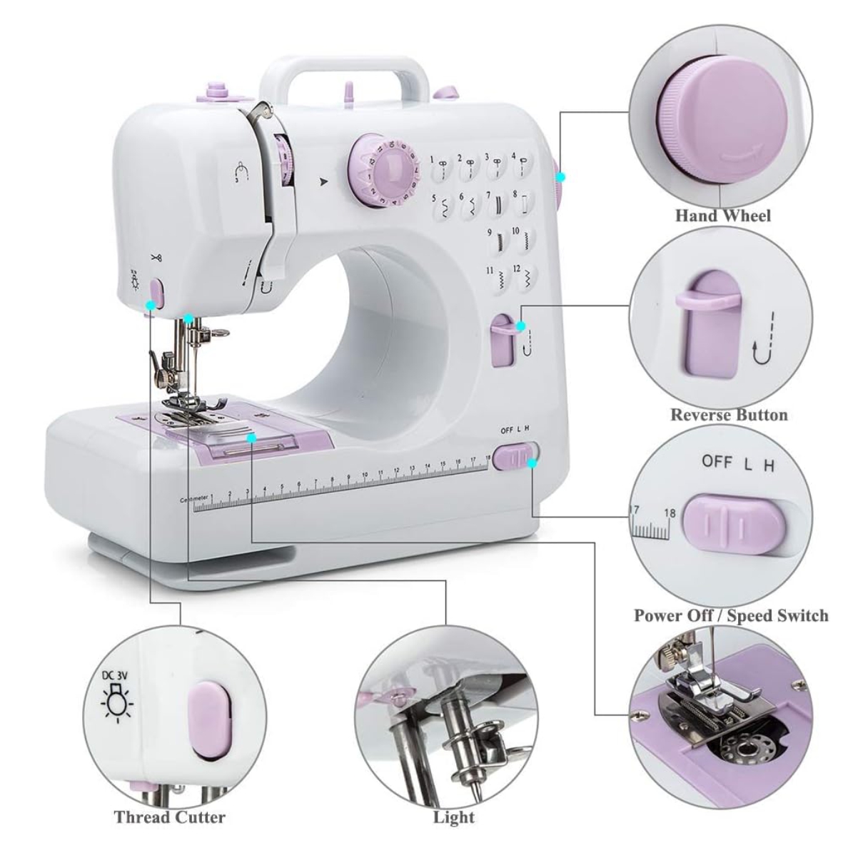 Miniatura 5 de Maquina De Coser 12 Puntadas Con Mesa